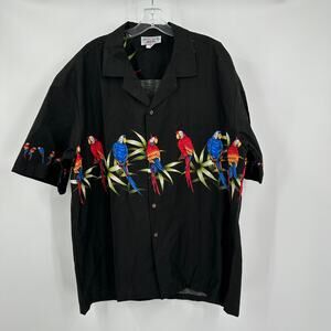Pacific Legend Men Hawaiin Shirt Size 2XL Parrots Made in Hawaii Vacation Resort